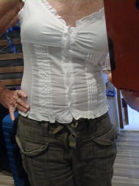 New! White Ruffled Cottagecore Crisp & Super Cute